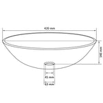 Chiuvetă din sticlă călită transparentă, 42 cm