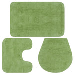 Set covorașe baie, 3 piese, verde, textil