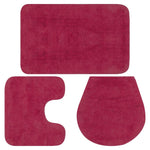 Set covorașe baie, 3 piese, fucsia, textil