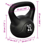 Greutate tip bilă cu mâner Kettlebell 10 kg