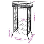 Suport sticle de vin pentru 9 sticle, cu suport pahar, metal