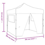 41464 vidaXL Cream Foldable Tent 3 x 3 m with 4 Walls