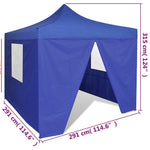 41466 vidaXL Blue Foldable Tent 3 x 3 m with 4 Walls