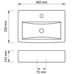 Chiuvetă baie alb ceramică dreptunghiular loc robinet/preaplin