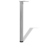 242136 4 Height Adjustable Table Legs Brushed Nickel 710 mm