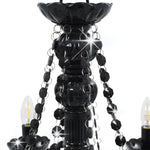 Candelabru cu mărgele, negru, 8 becuri E14