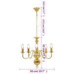 Candelabru, auriu, 5 becuri E14