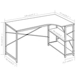 Birou de calculator, alb, 120 x 72 x 70 cm