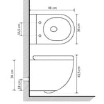 Vas WC suspendat fără ramă, negru, ceramică