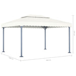 48062 vidaXL Gazebo 400x300 cm Cream Aluminium