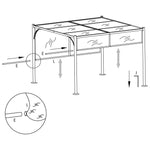 Pergolă de grădină cu acoperiș retractabil, antracit, 3 x 3 m