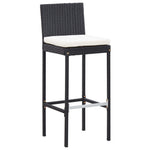 Set mobilier de exterior 5 piese, negru, poliratan, lemn acacia