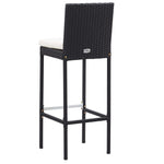 Set mobilier de exterior 5 piese, negru, poliratan, lemn acacia