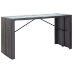 Set mobilier de bar de exterior, negru, poliratan