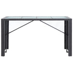 Set mobilier de bar de exterior, negru, poliratan