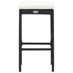 Set mobilier de bar de exterior, negru, poliratan