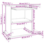 Birou de calculator, gri beton, 80 x 50 x 75 cm, PAL