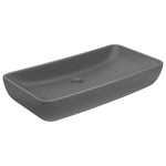 Chiuvetă de lux gri închis mat 71x38 cm ceramică dreptughiular