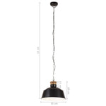 Lampă suspendată industrială, negru, 32 cm, E27