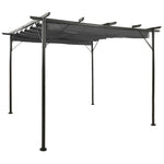 Pergolă cu acoperiș retractabil, antracit, 3x3m, oțel, 180 g/m²