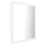 Oglindă de baie cu LED, alb, 40x8,5x37 cm, acril