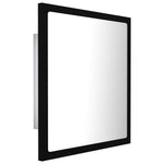 Oglindă de baie cu LED, negru, 40x8,5x37 cm, acril