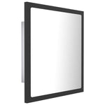 Oglindă de baie cu LED, gri, 40x8,5x37 cm, acril