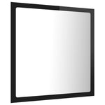 Oglindă de baie cu LED, negru extralucios, 40x8,5x37 cm, acril