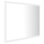 Oglindă de baie cu LED, alb, 60x8,5x37 cm, acril