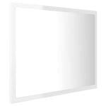 Oglindă de baie cu LED, alb extralucios, 60x8,5x37 cm, acril