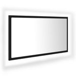 Oglindă de baie cu LED, negru, 80x8,5x37 cm, acril