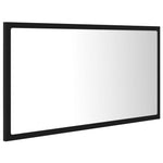 Oglindă de baie cu LED, negru, 80x8,5x37 cm, acril