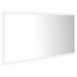 Oglindă de baie cu LED, alb, 90x8,5x37 cm, acril