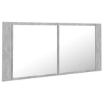 Dulap de baie cu oglindă & LED, gri beton, 100x12x45 cm acril