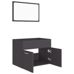 Set mobilier de baie, 2 piese, gri, PAL