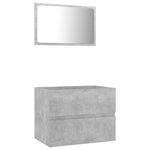 Set mobilier de baie, 2 piese, gri beton, PAL