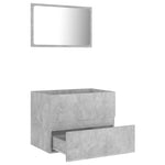 Set mobilier de baie, 2 piese, gri beton, PAL