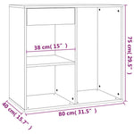 Dulap de cosmetice alb extralucios, 80x40x75 cm, lemn prelucrat