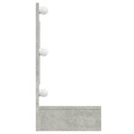 Dulap cu oglindă și LED, gri beton, 90x31,5x62 cm