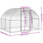 Volieră de păsări pentru exterior, 3x2x2 m, oțel galvanizat