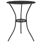 Set mobilier bistro, 3 piese, negru, aluminiu turnat