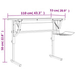 Birou stejar sonoma & gri 110x53x(58-87) cm lemn prelucrat&oțel