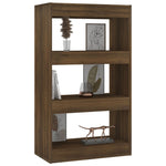 813604 vidaXL Book Cabinet/Room Divider Brown Oak 60x30x103 cm Chipboard