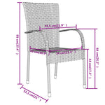 Set mobilier de grădină, 3 piese, gri, poliratan