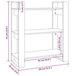 Bibliotecă/Separator cameră, maro miere, 80x35x91 cm, lemn pin