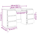 Birou, stejar maro, 140x50x77 cm, lemn prelucrat