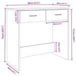 Birou, stejar maro, 80x40x75 cm, lemn prelucrat