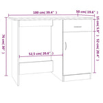 Birou, stejar fumuriu, 100x50x76 cm, lemn prelucrat