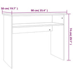 Birou, gri sonoma, 90x50x74 cm, lemn prelucrat