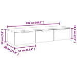 Dulap de perete, alb, 102x30x20 cm, lemn compozit